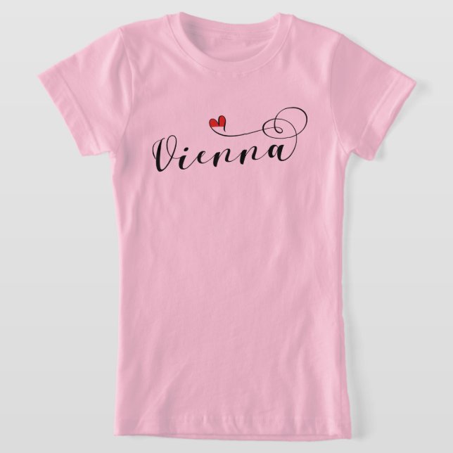 Drapeau De Vienne En Coeur, Autriche, T-shirt Vien (Poser)