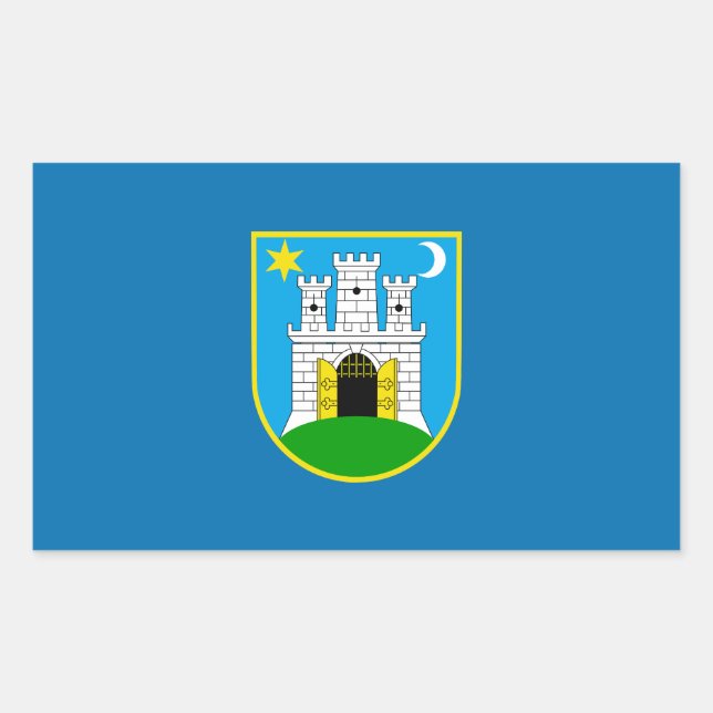 Drapeau de Zagreb, Croatie Sticker rectangulaire (Devant)