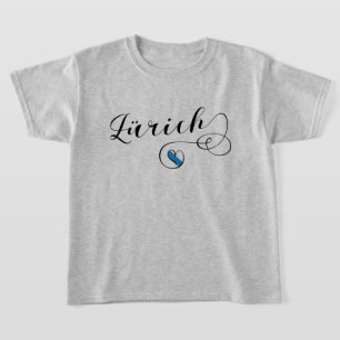 Drapeau de Zurich en coeur, Zurich, Suisse T-shirt