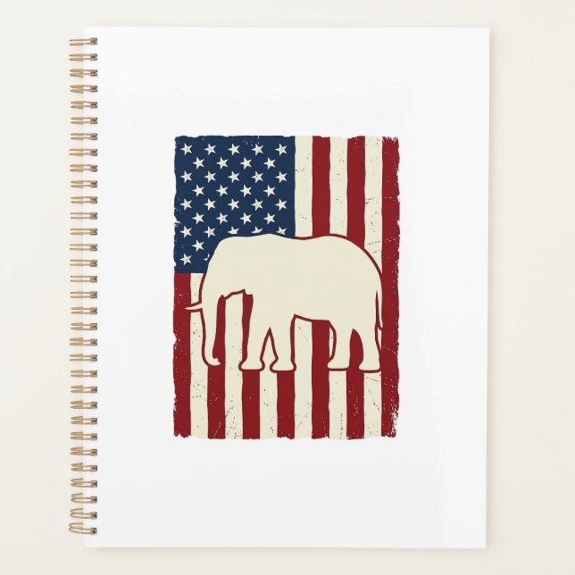 Drapeau d'éléphant patriotique Conception de vecte (Devant)