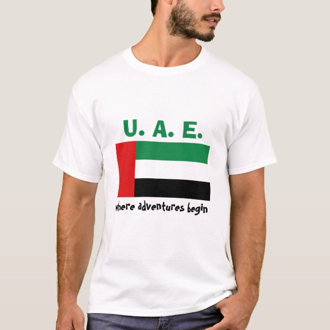 Drapeau des EAU + Carte + T-shirt des textes (Devant)