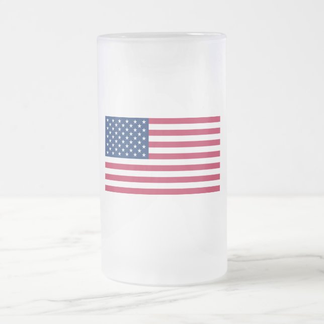 Drapeau des États-Unis de la Mug en verre dépoli (Centre)