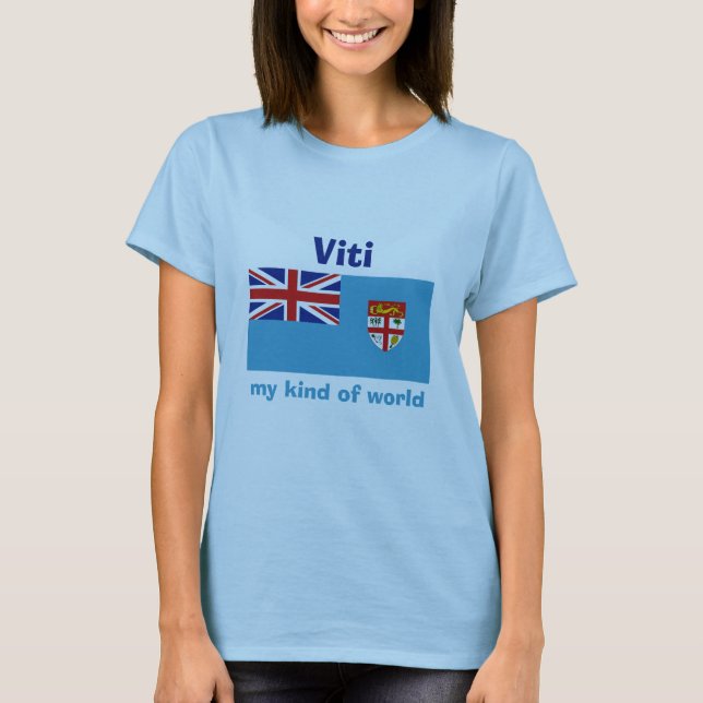 Drapeau des Fidji + Carte + T-shirt des textes (Devant)