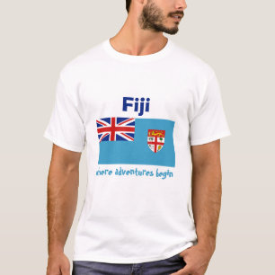 Drapeau des Fidji + Carte + T-shirt des textes