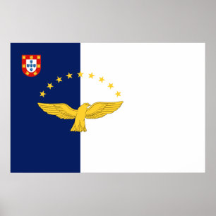 Drapeau des îles Açores Imprimer Valeur Poster Pap