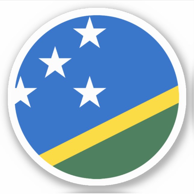 Drapeau des Îles Salomon Autocollant Rond (Devant)