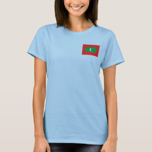 Drapeau des Maldives + Carte T-shirt