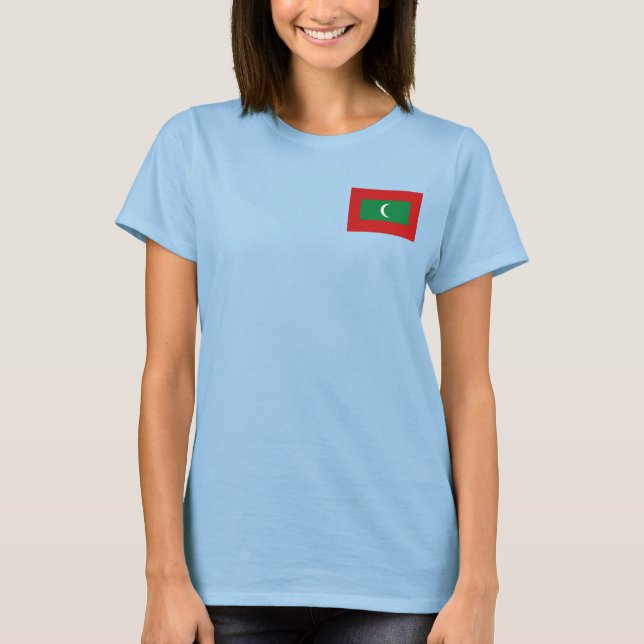 Drapeau des Maldives + Carte T-shirt (Devant)