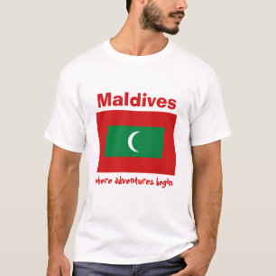 Drapeau des Maldives + Carte + T-shirt des textes