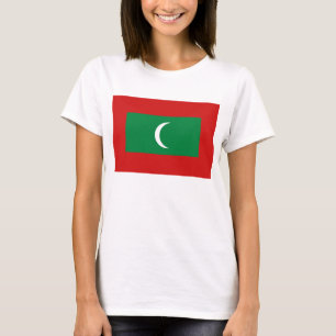 Drapeau des Maldives x Carte T-shirt