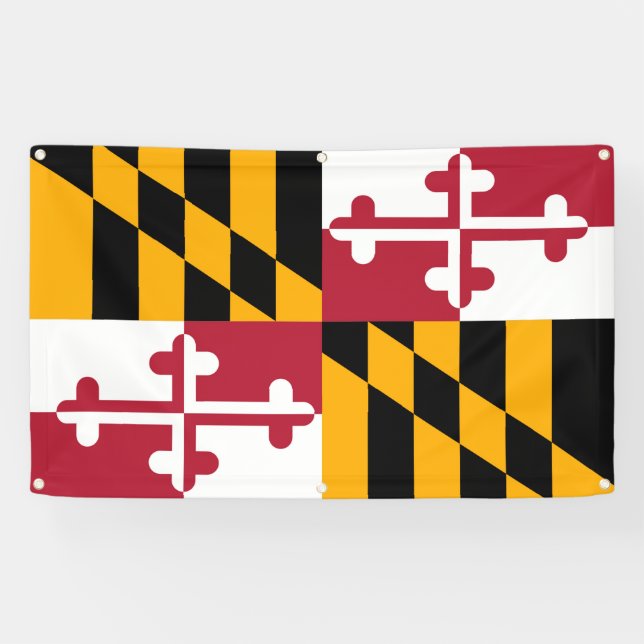 Drapeau d'État du Maryland Bannière de décoration  (Horizontal)