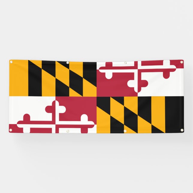 Drapeau d'État du Maryland Bannière de décoration  (Horizontal)