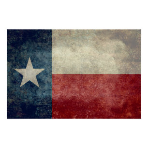 Drapeau d'état du Texas, rétro affiche vintage