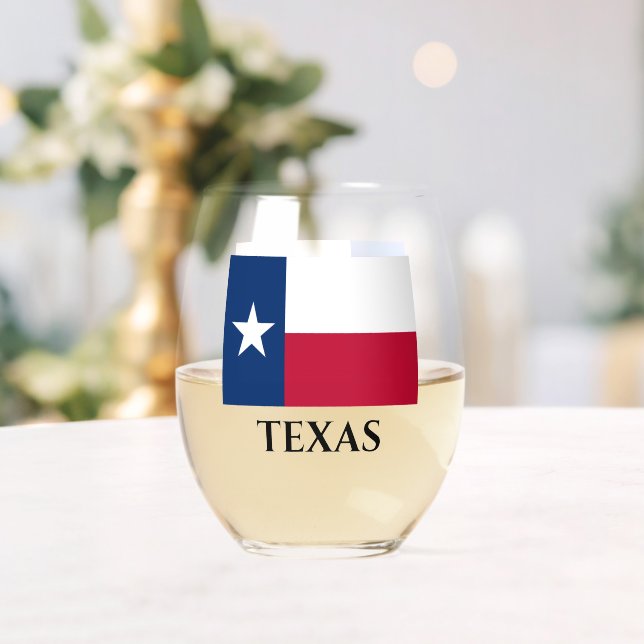 Drapeau d'état du Texas verre de vin sans tige per (Insitu (Mariage))
