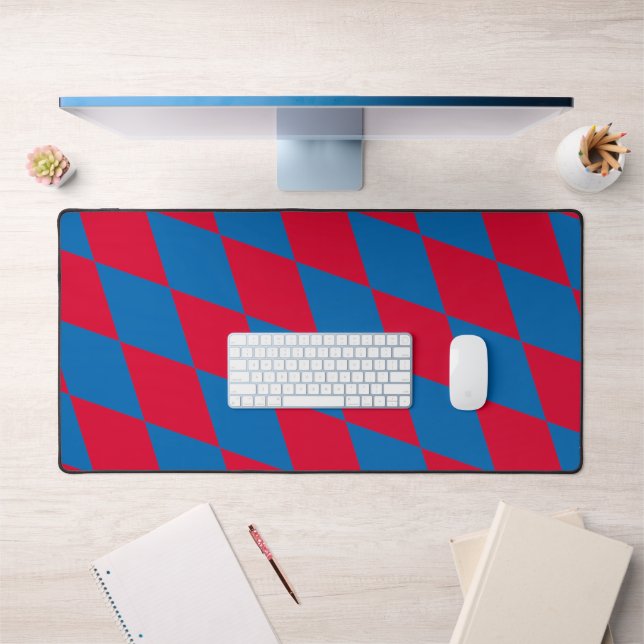 Drapeau diamant Bavière bleu et rouge (Bureau 1)