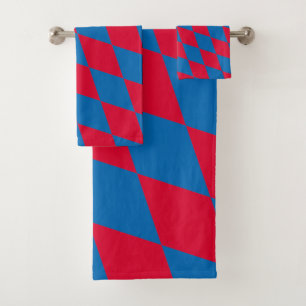 Drapeau diamant Bavière bleu et rouge Motif