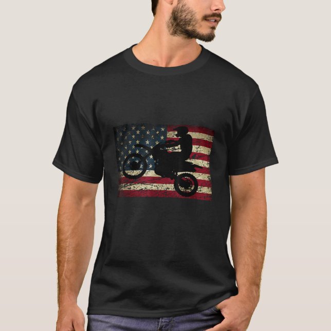 Drapeau Dirt Vélo USA Drapeau T-Shirt Motocross Dr (Devant)