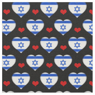 Drapeau d'Israël et mode du Coeur Rouge Tissu / J