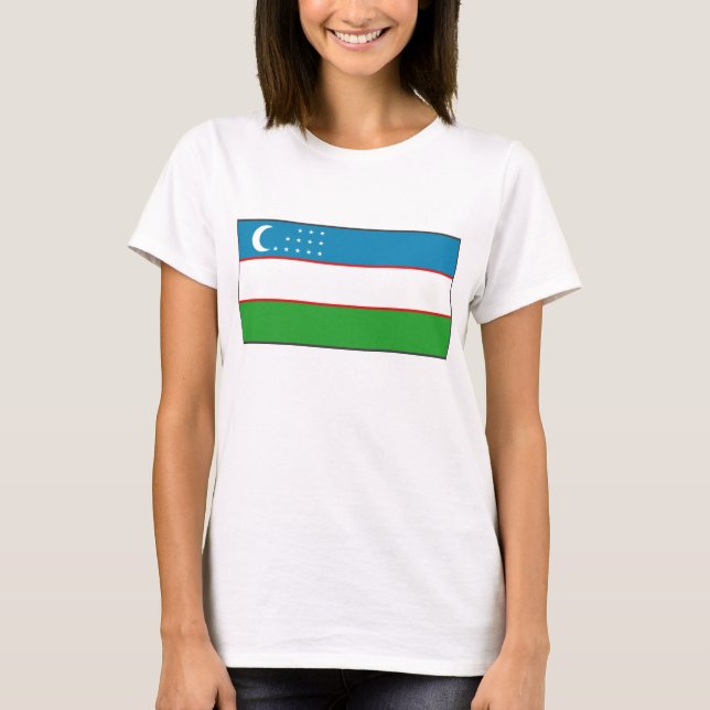 Drapeau d'Ouzbékistan x Carte T-shirt (Devant)