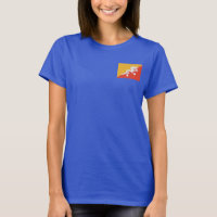 Drapeau du Bhoutan et carte t-shirt