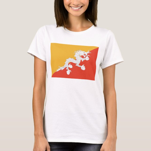 Drapeau du Bhoutan x Carte T-shirt (Devant)