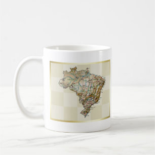 Drapeau du Brésil + Tasse de carte