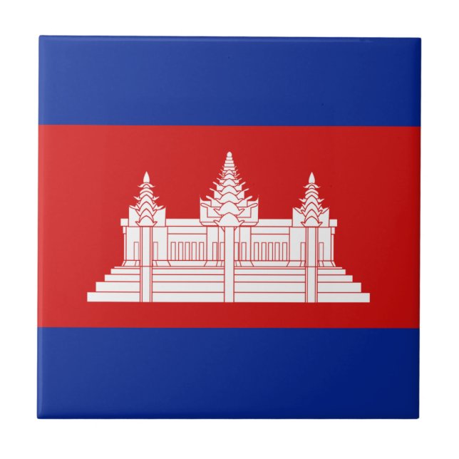 Drapeau du Cambodge Carreau en Céramique (Devant)