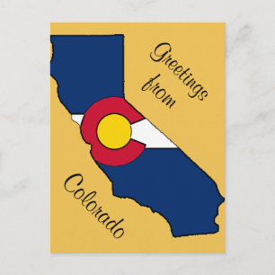 Drapeau du Colorado Californie contour carte posta