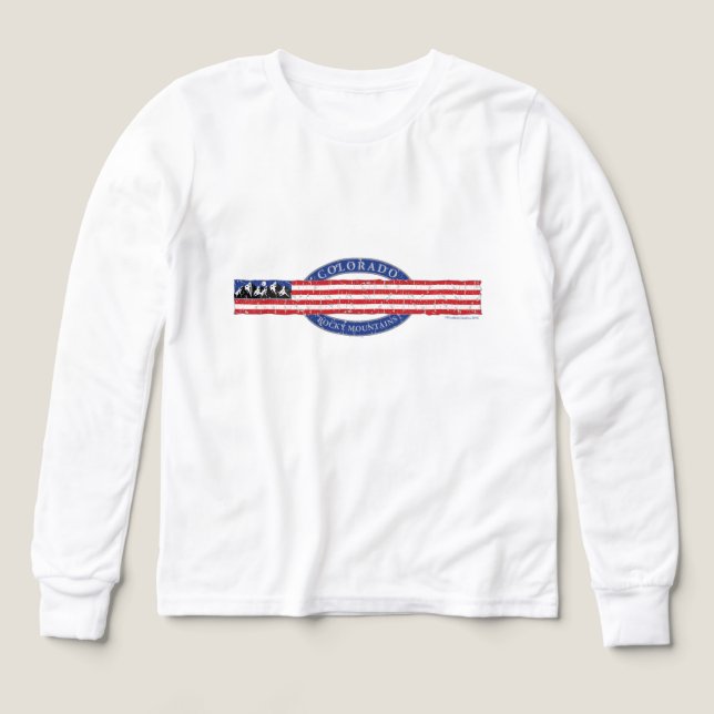 Drapeau du Colorado Rocky Mountain Skyline (Motif recto)