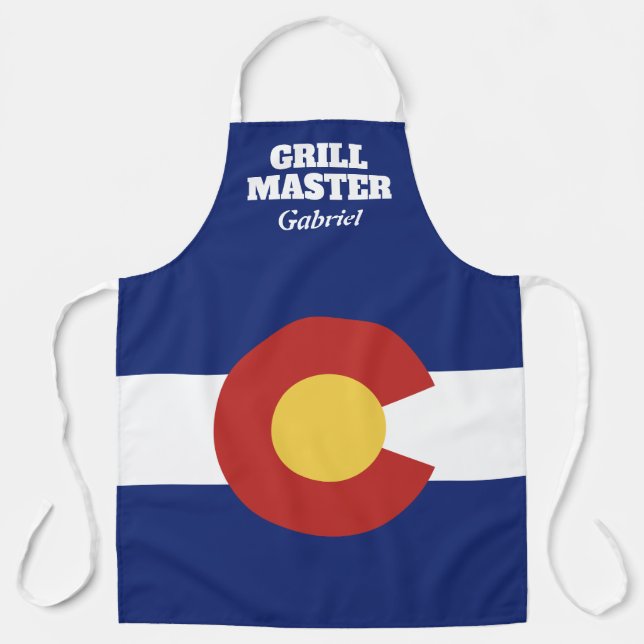 Drapeau du Colorado tablier de cuisine BBQ personn (Recto)
