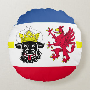 Drapeau du Coussin rond Mecklembourg-Poméranie occ