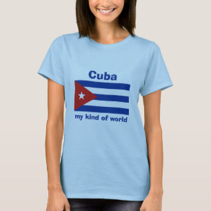 Drapeau du Cuba + Carte + T-shirt des textes
