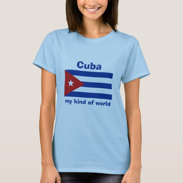 Drapeau du Cuba + Carte + T-shirt des textes (Devant)