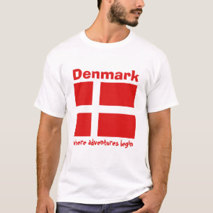 Drapeau du Danemark + Carte + T-shirt des textes