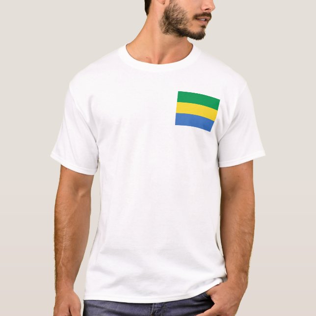 Drapeau du Gabon et T-shirt de carte (Devant)