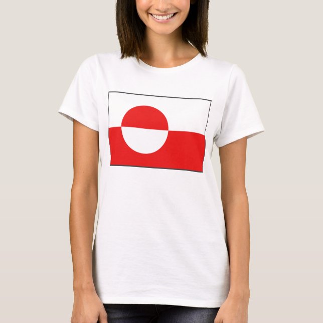 Drapeau du Groenland x Carte T-shirt (Devant)