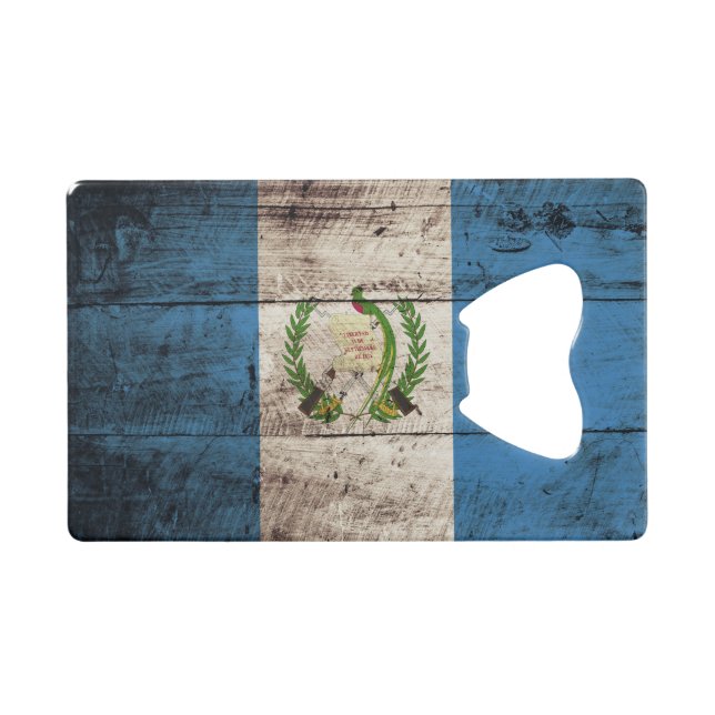 Drapeau du Guatemala sur le vieux grain en bois (Devant (Horizontal))