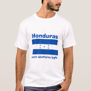 Drapeau du Honduras + Carte + T-shirt des textes