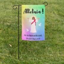 Drapeau du jardin de Pâques du Christ ressuscité