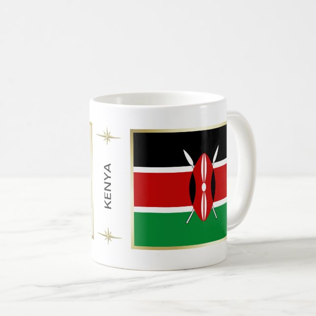 Drapeau du Kenya + Tasse de carte (Devant droit)