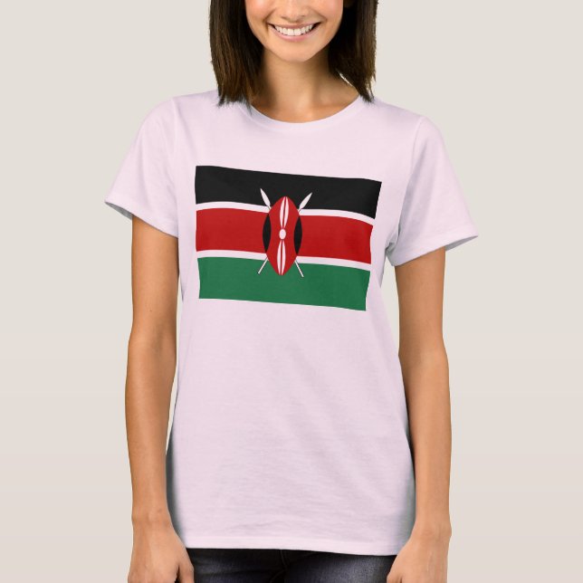 Drapeau du Kenya x Carte T-shirt (Devant)