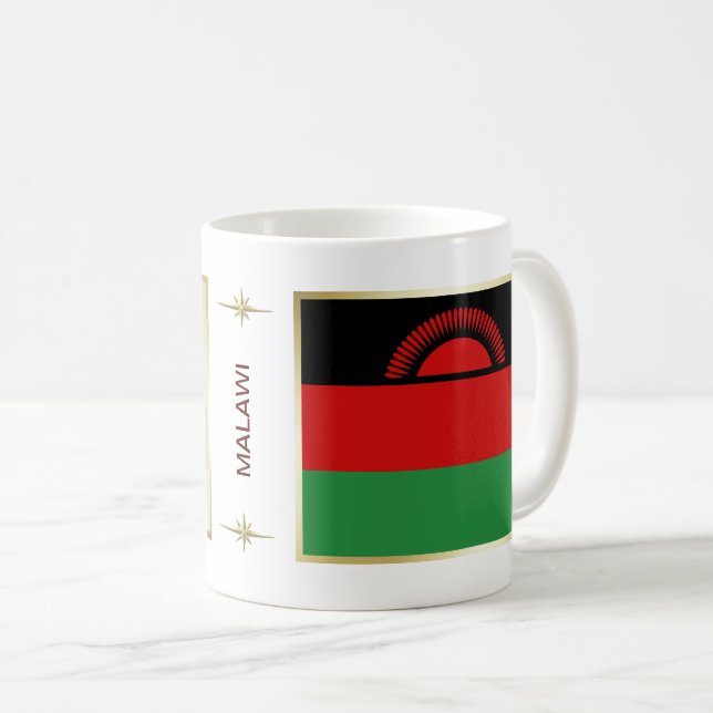 Drapeau du Malawi + Tasse de carte (Devant droit)