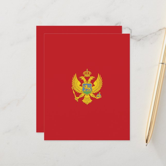 Drapeau du Monténégro (Devant/Arrière en situation)