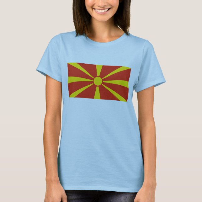 Drapeau du nord de la Macédoine x Carte T-shirt (Devant)