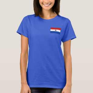 Drapeau du Paraguay et carte t-shirt
