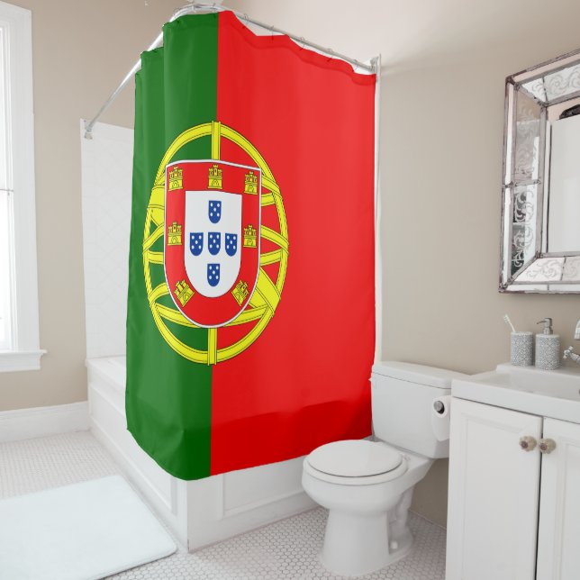 Drapeau du Portugal Douche rideau (En situation)