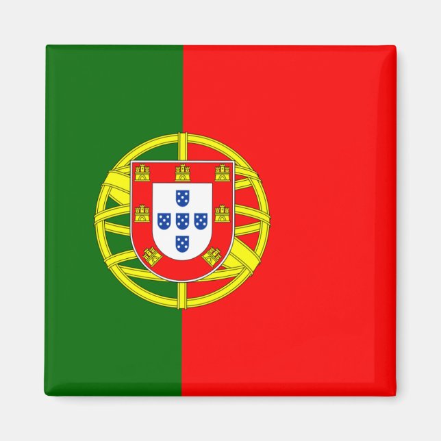 Drapeau du Portugal Magnet (Carré) (Devant)