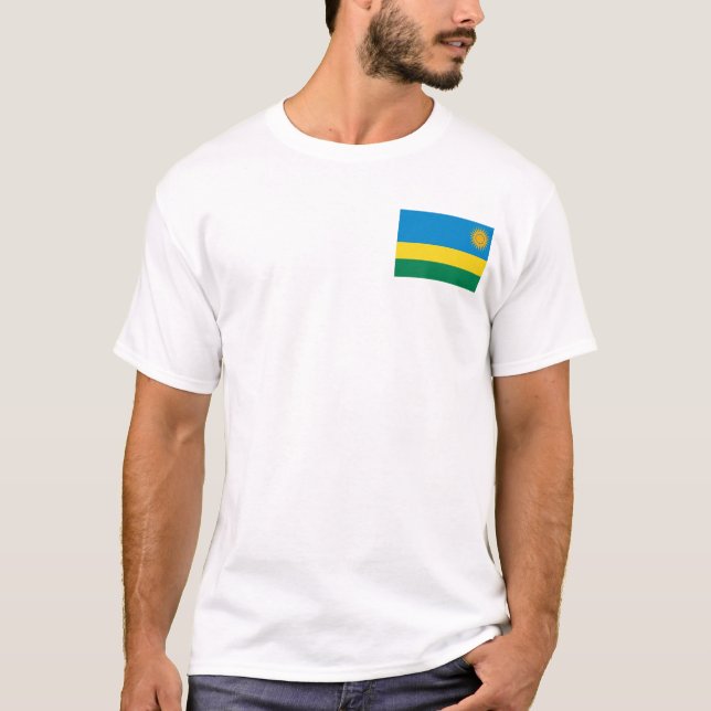 Drapeau du Rwanda et T-shirt de carte (Devant)