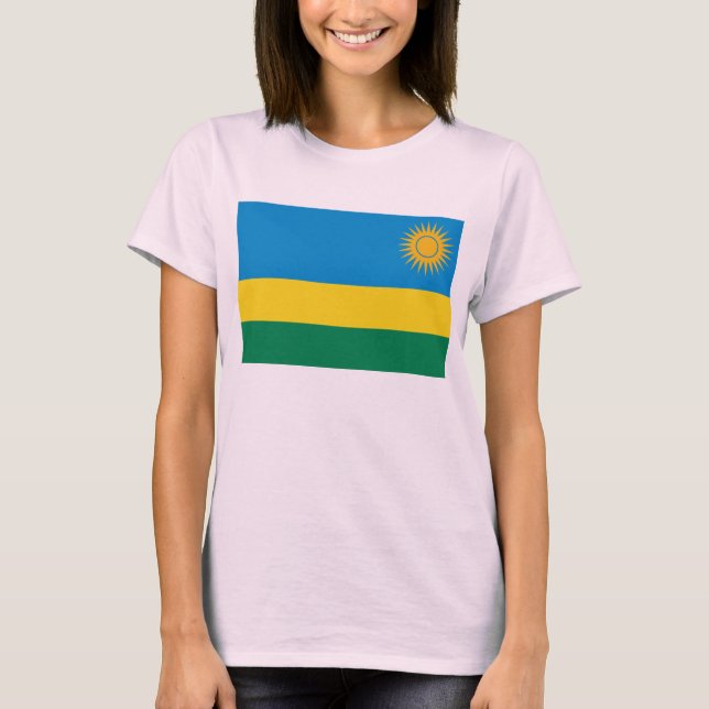 Drapeau du Rwanda x Carte T-shirt (Devant)