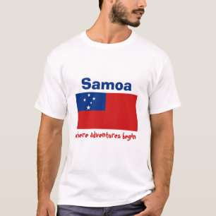 Drapeau du Samoa + Carte + T-shirt des textes